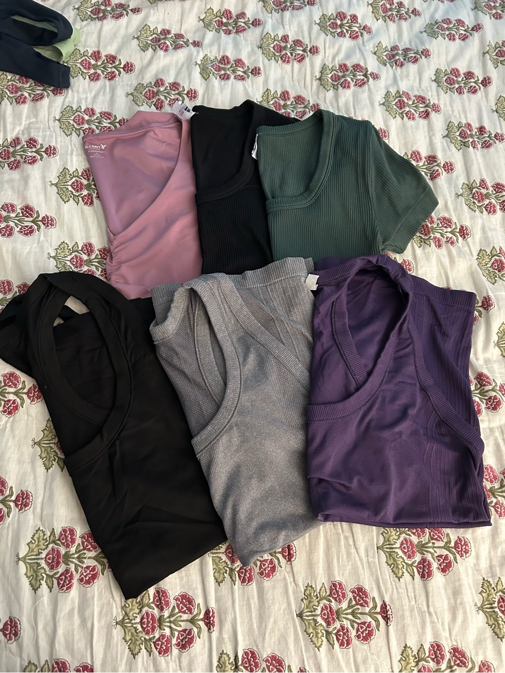 Lot of Old Navy tank and Crop Tops in Black, Purple, Green, Pink, Gray